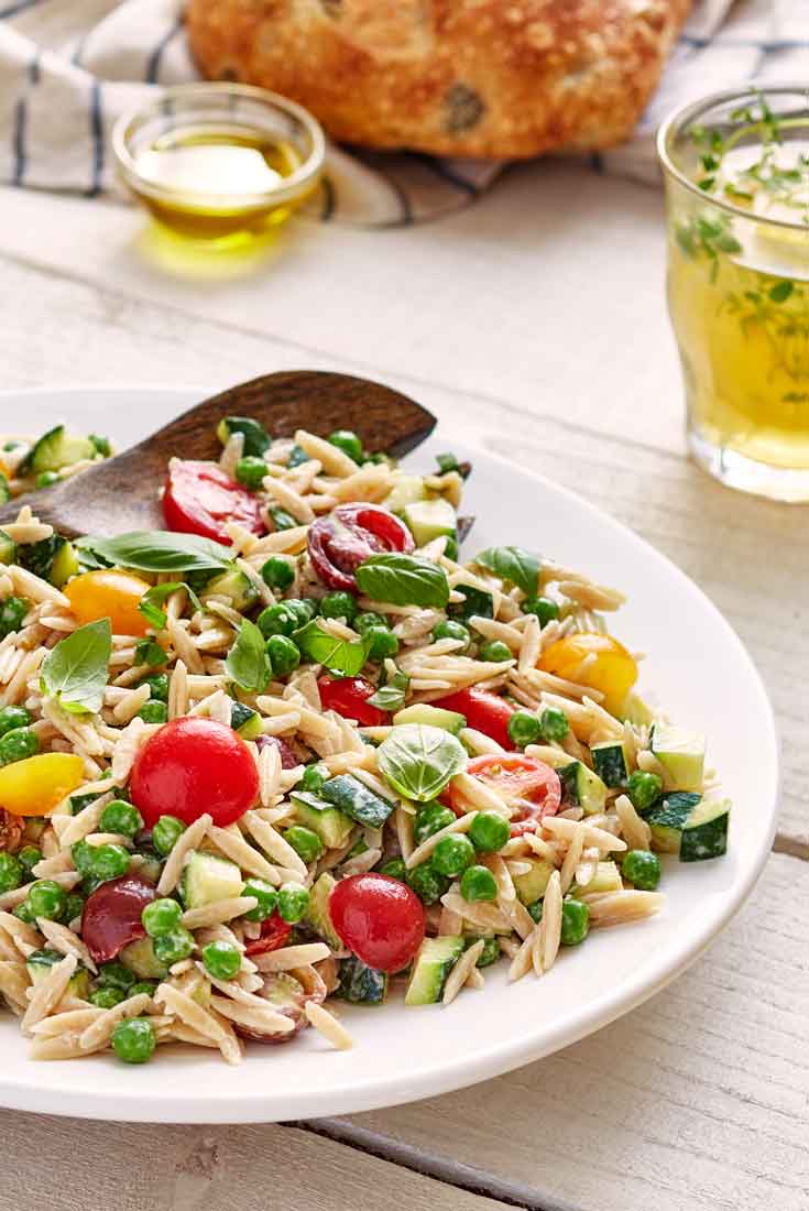 Whole Wheat Orzo Salad with Peas, Zucchini and Tomato | Hidden Valley ...