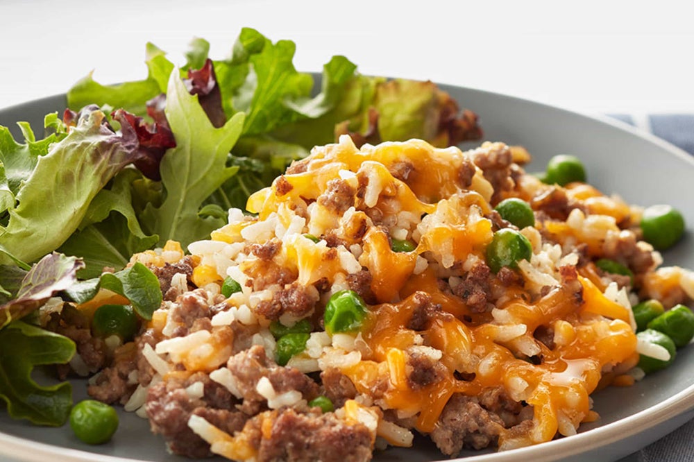 Cheesy Ranch Ground Beef and Rice Casserole