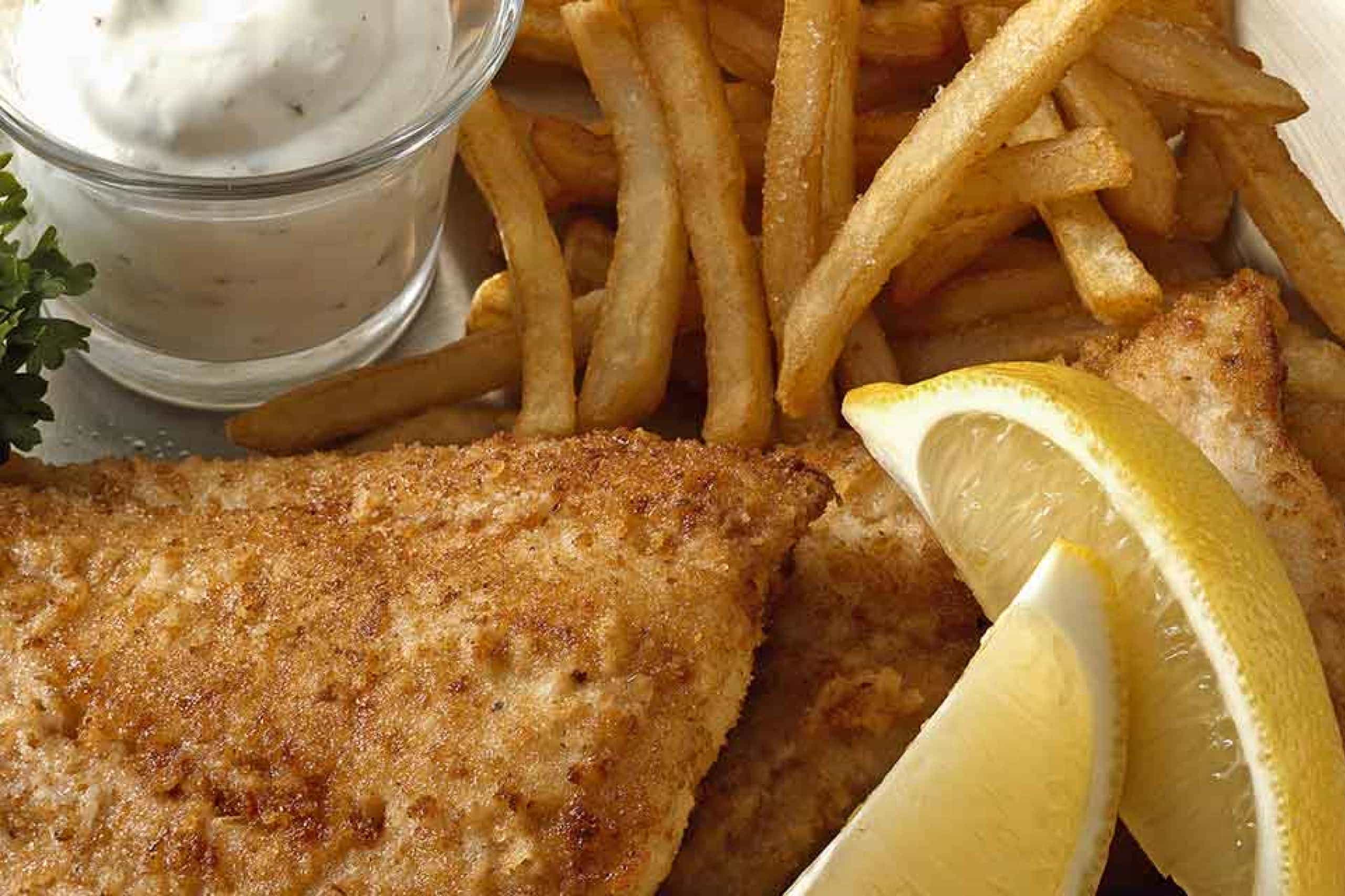 Gluten Free Fish and Chips  with Homemade Tartar Sauce