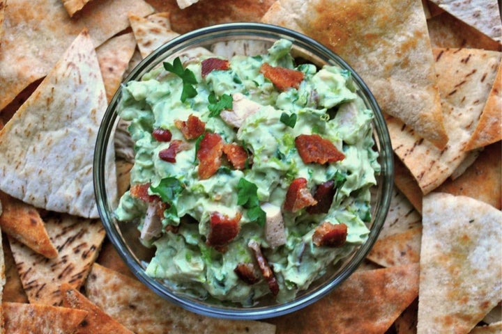 Chicken and Ranch Guacamole with Ranch Pita Crisps