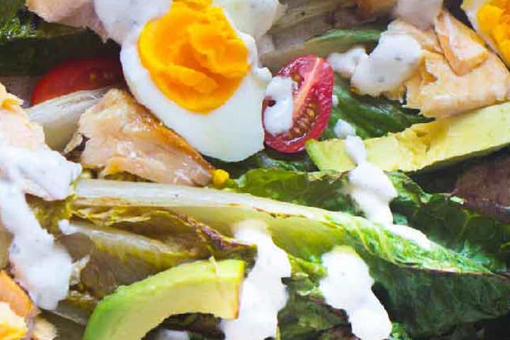 Grilled Romaine Ranch Salad with Smoked Trout