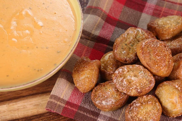 Triple-Cheese Tailgate Ranch Dip with Pretzel Bites