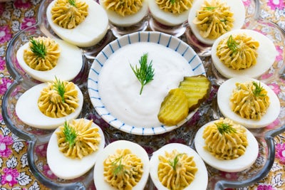 Dill Pickle Ranch Deviled Eggs