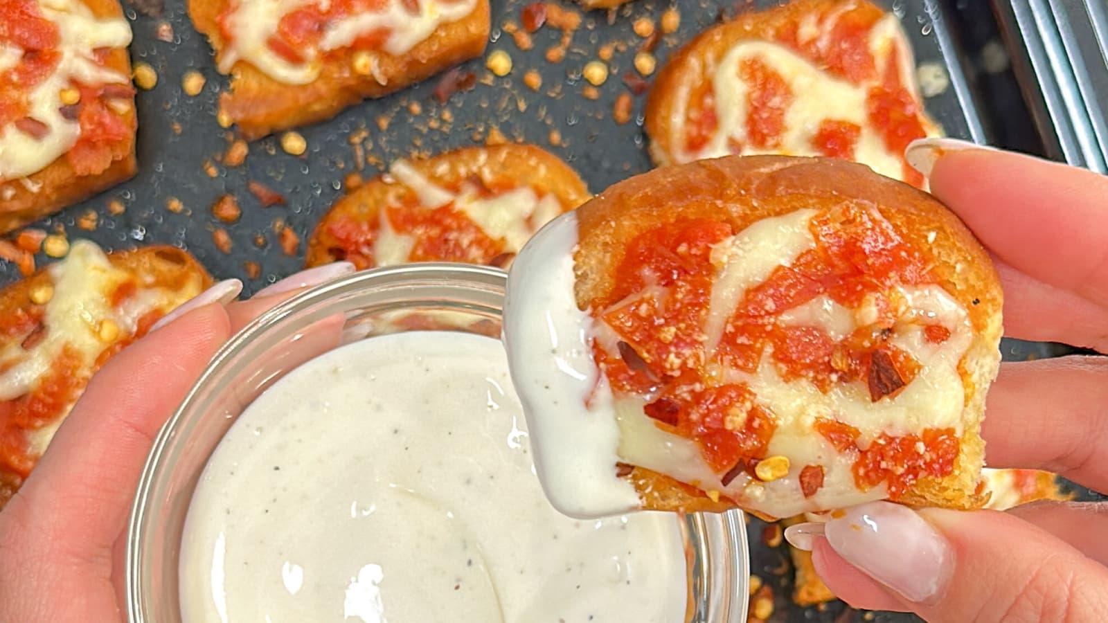 Mini Pizza Toasts with Ranch